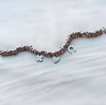 Bracciale nodini con charms  PERSONALIZZABILI a partire da €10