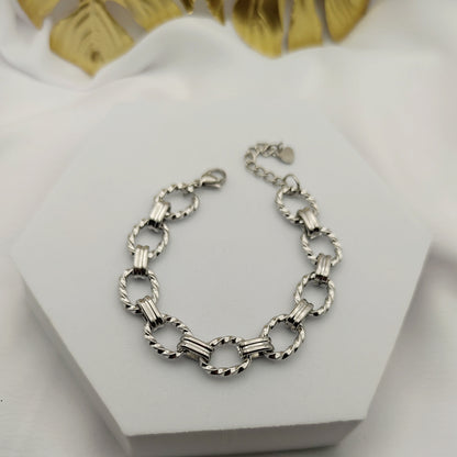 Bracciale intreccio ovale argento