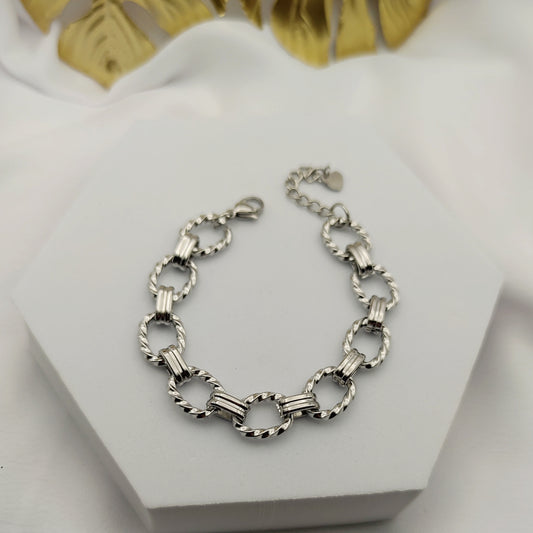 Bracciale intreccio ovale argento