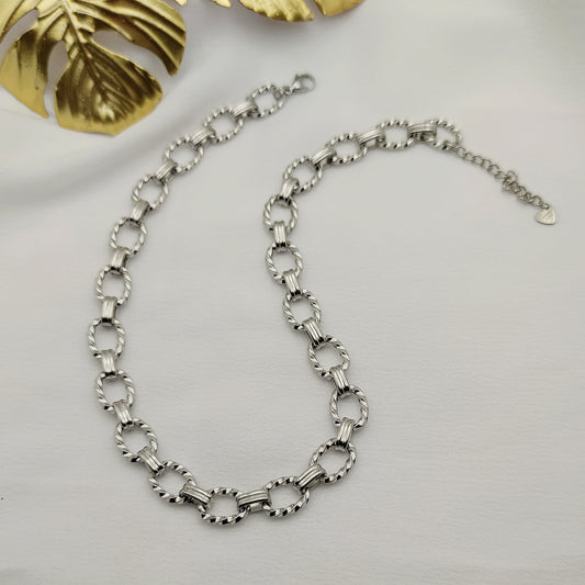 Collana intreccio ovale silver