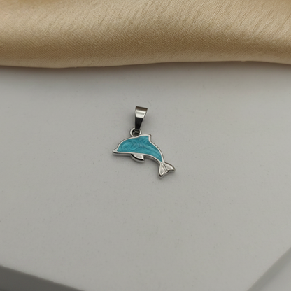 Ciondolo delfino smaltato silver