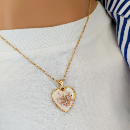 Collana fiore cuore gold