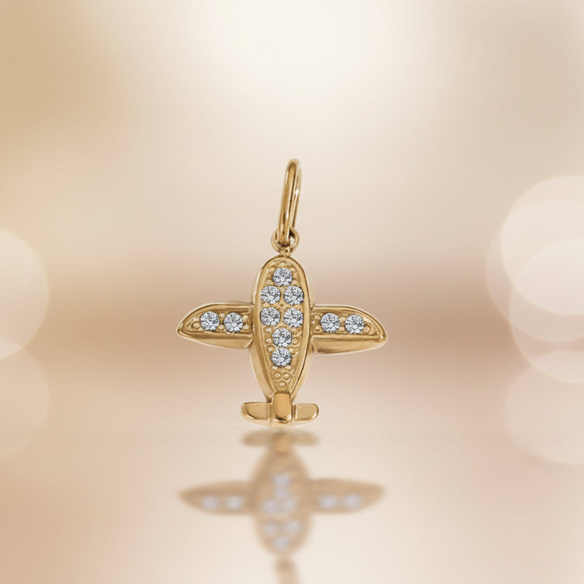 Ciondolo aereo strass gold
