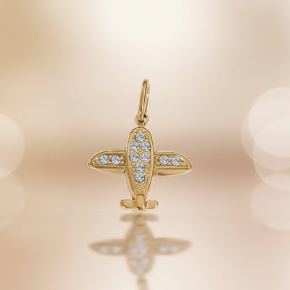 Ciondolo aereo strass gold