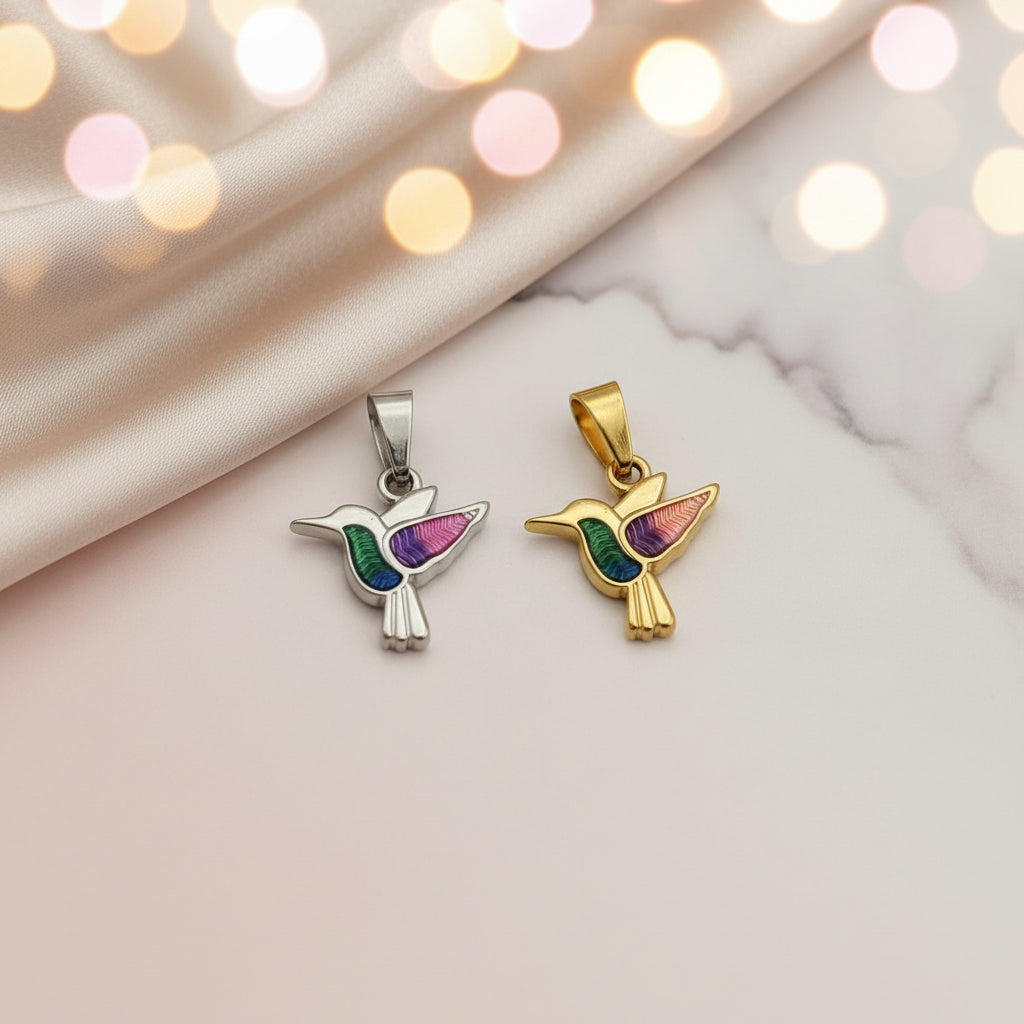 Ciondolo colibrì acciaio