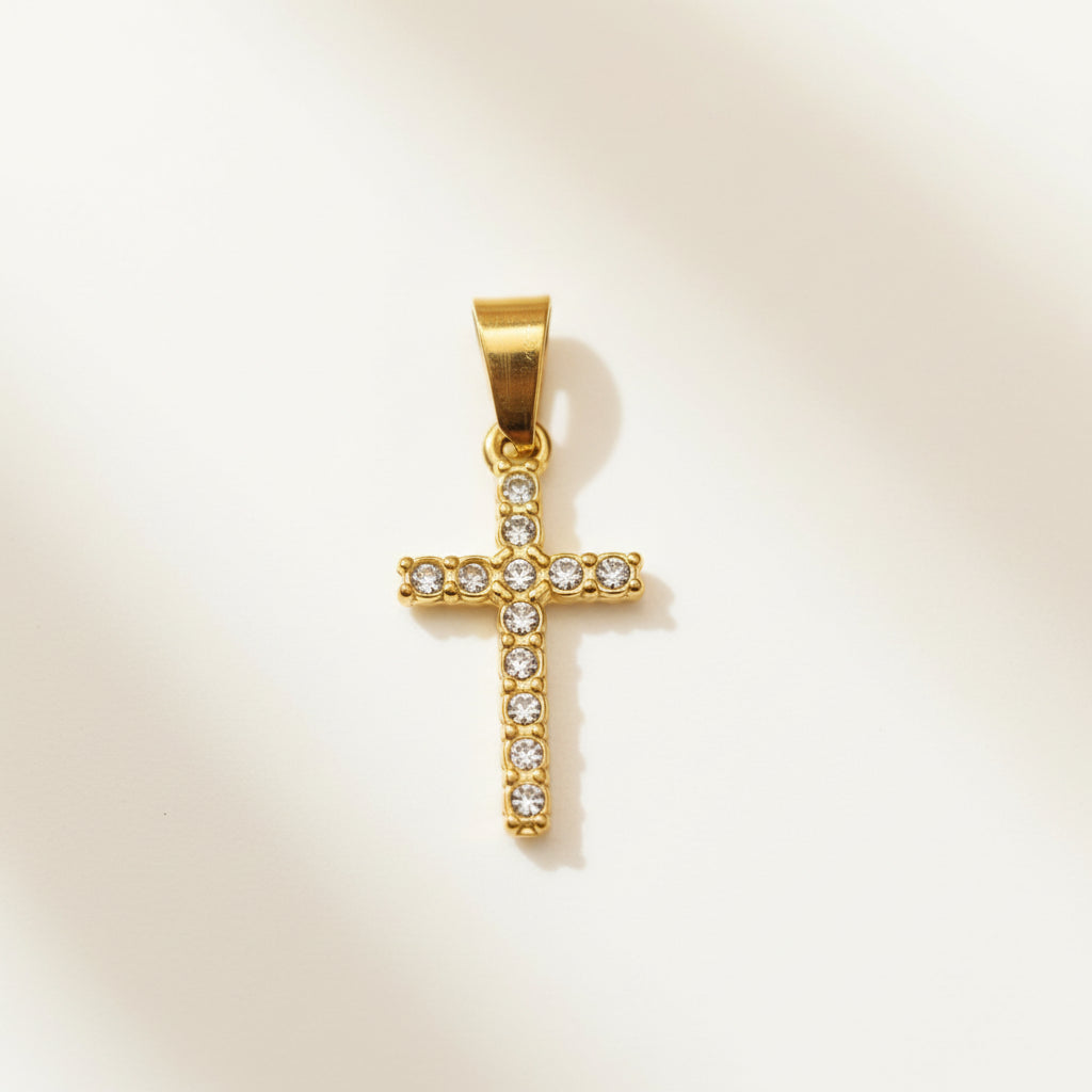 Ciondolo crocetta strass