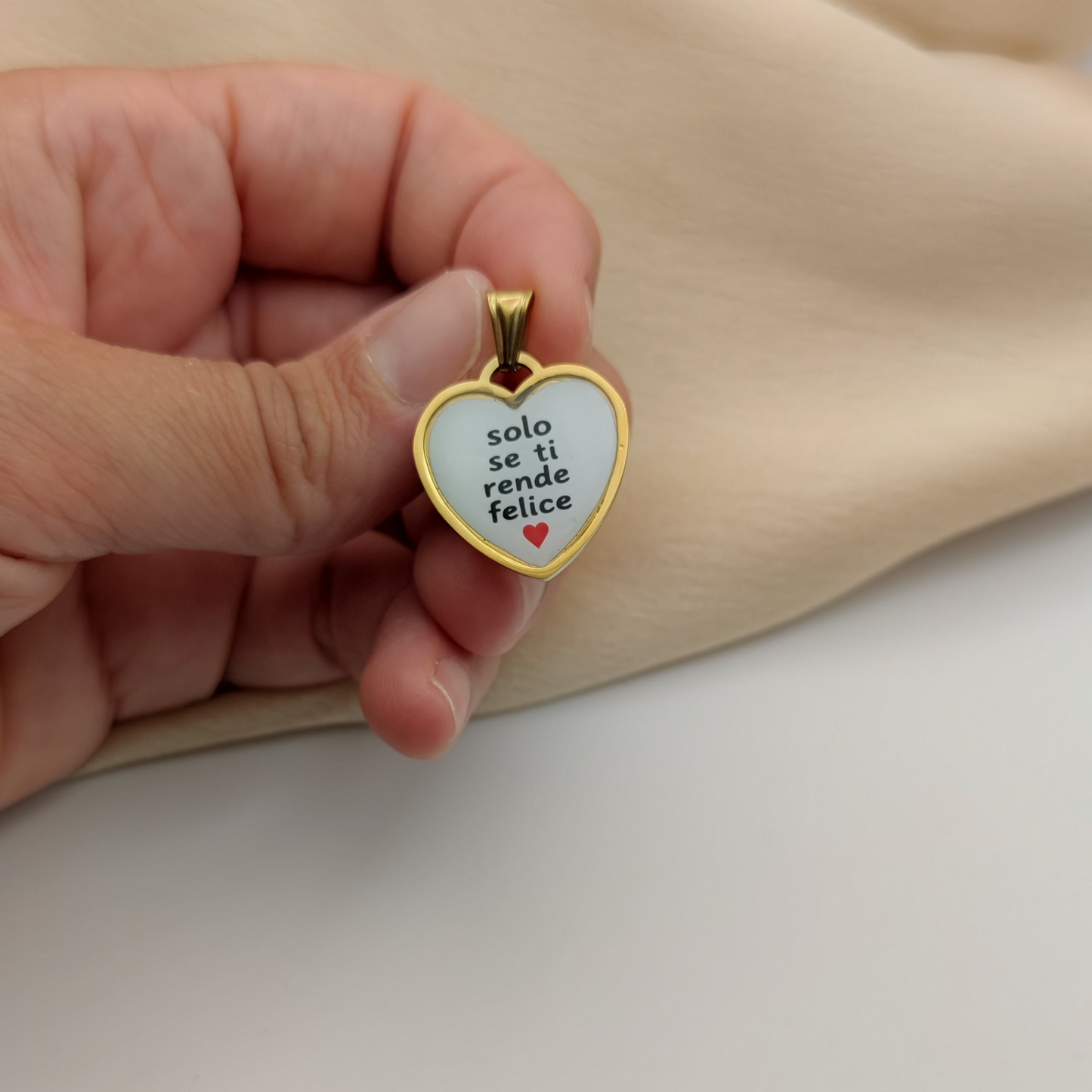 Ciondolo cuore solo se ti rende felice