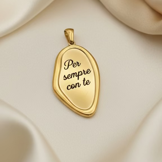 Ciondolo cornice sinus gold PERSONALIZZABILE