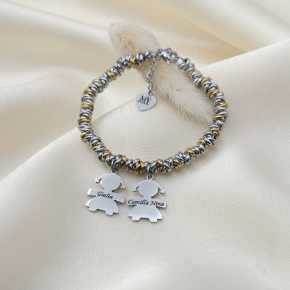 Bracciale nodini due bebè