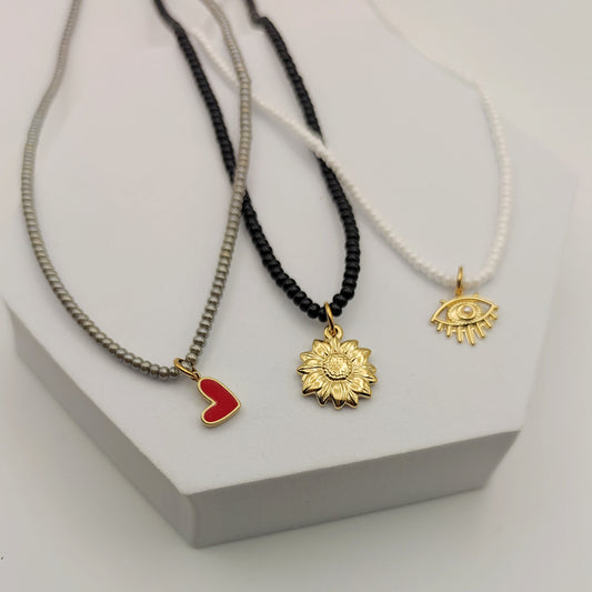 Collana perline rocailles e charm PERSONALIZZABILE  da €14,90