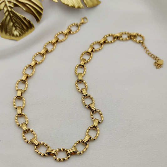 Collana intreccio ovale gold