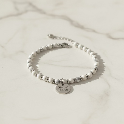 Bracciale pietre grigio chiaro sfumato