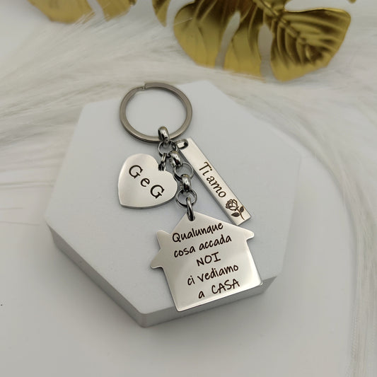 Portachiavi casetta 3 incisoni