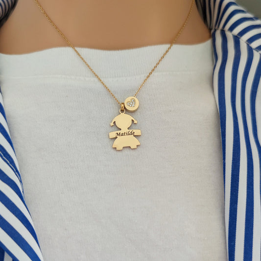Collana bebè zirconia gold