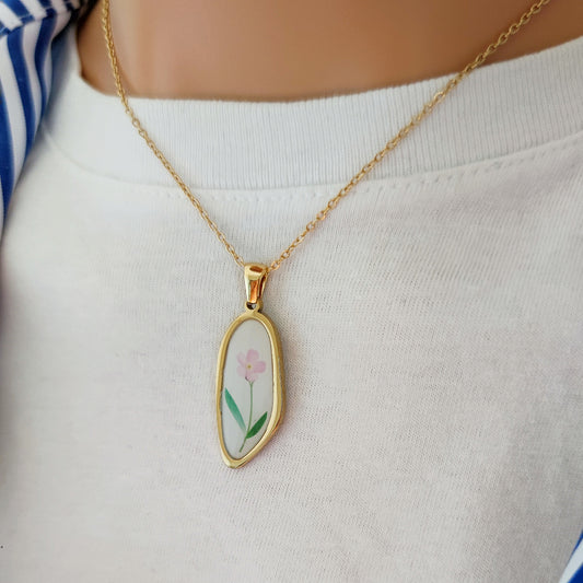 Collana fiore rosa