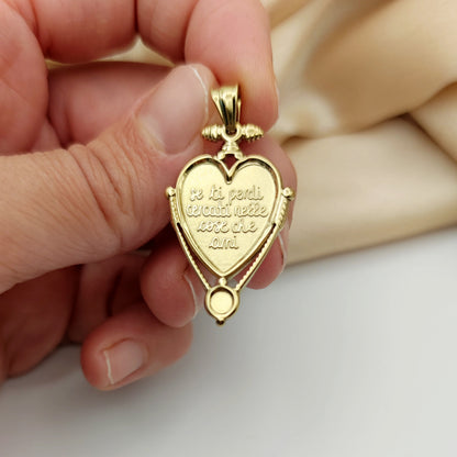 Ciondolo cuore  intarsiato se ti perdi cercati nelle cose che ami