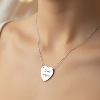 Collana cuore silver PERSONALIZZABILE