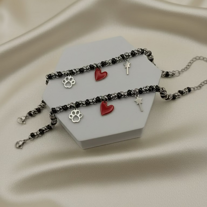 Bracciale nodini con charms  PERSONALIZZABILI a partire da €10