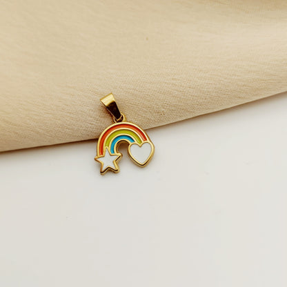 Ciondolo arcobaleno stella e cuore
