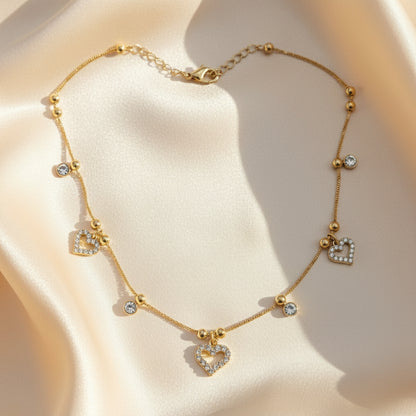 Collana cuori di luce gold