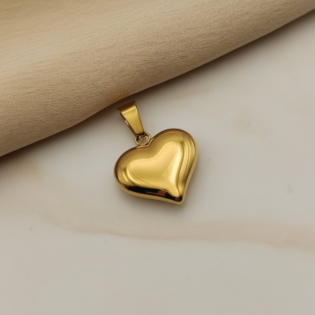 Ciondolo cuore bombato oro