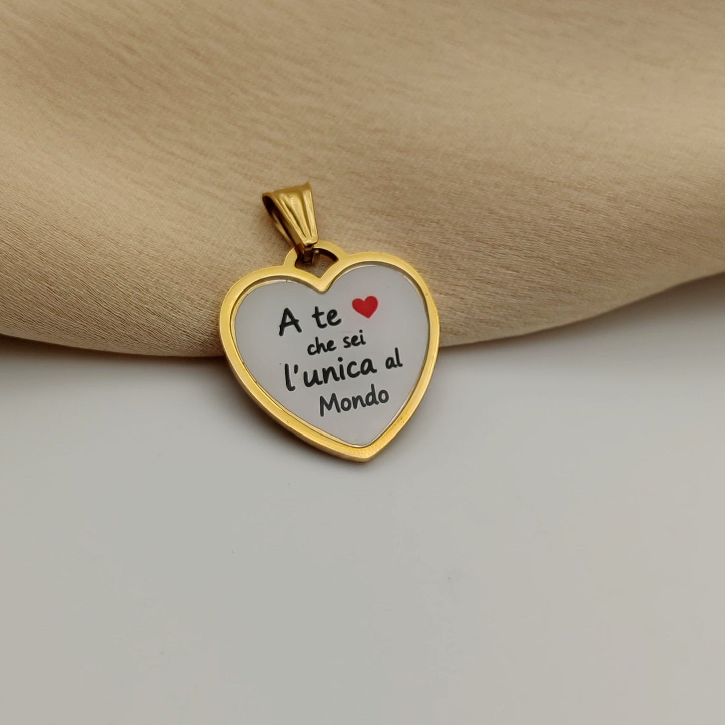 Ciondolo cuore a te che sei l'unica al mondo