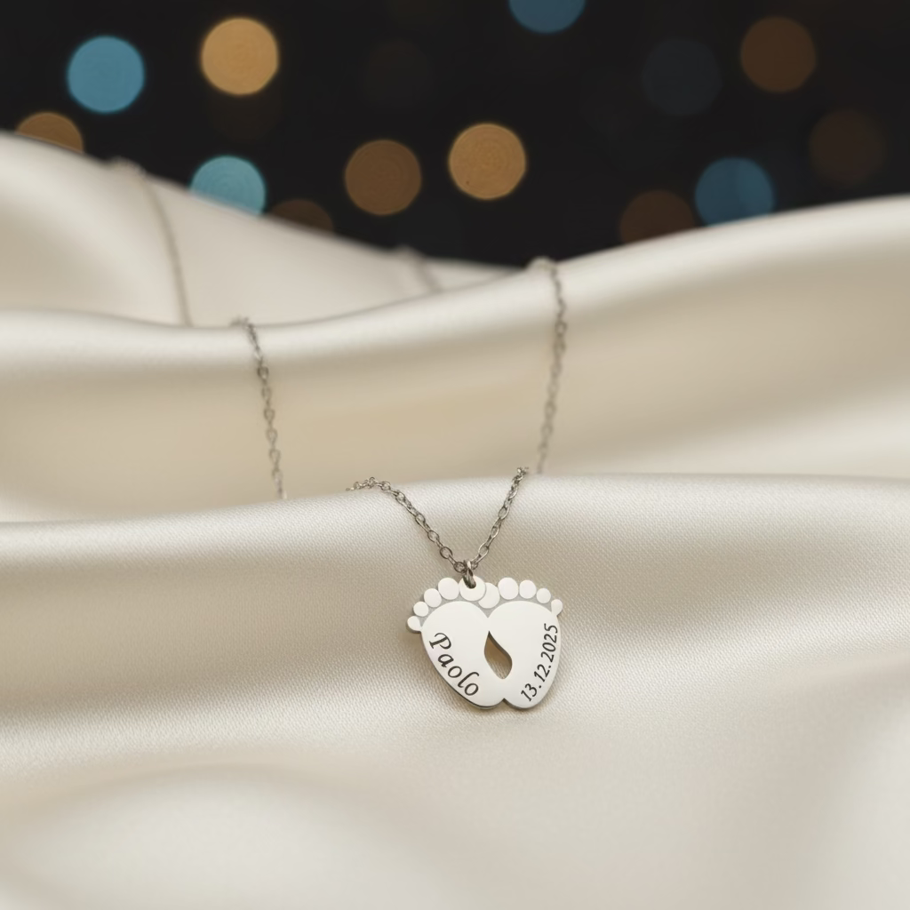 Collana piedini silver PERSONALIZZABILE