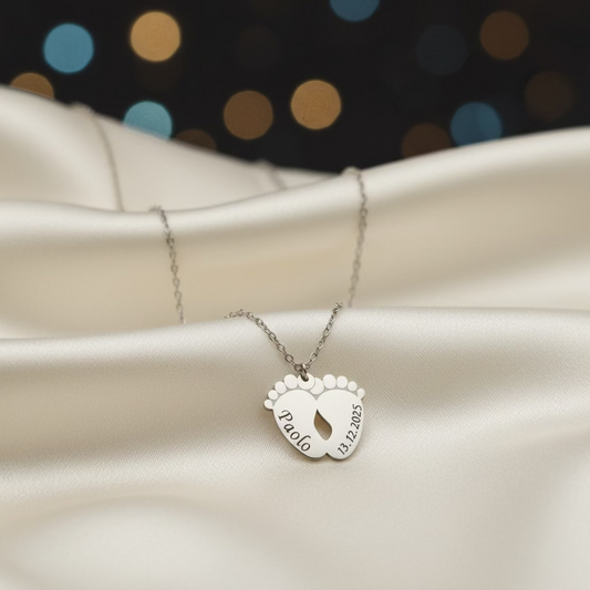 Collana piedini silver PERSONALIZZABILE