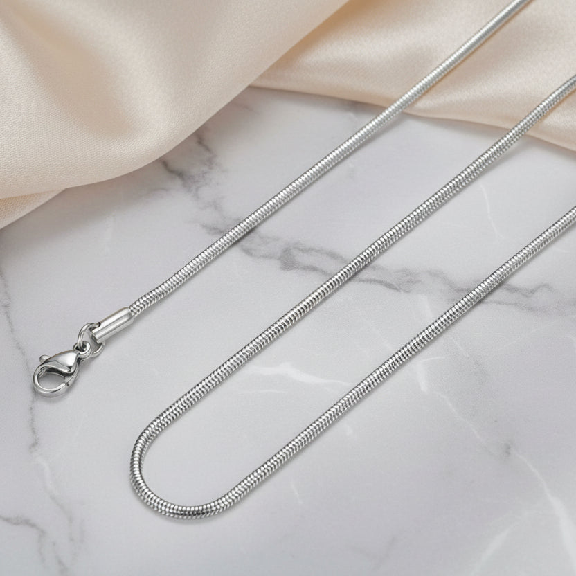 Collana serpentina lunghezza 80 cm silver