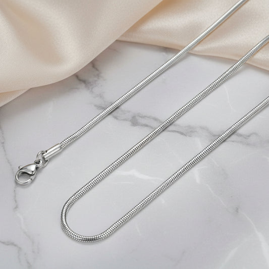 Collana serpentina lunghezza 80 cm silver