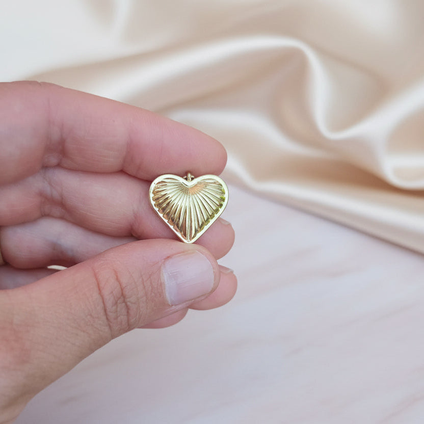 Charm cuore plissé gold