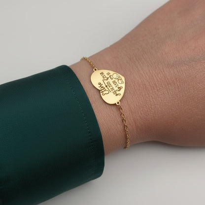 Bracciale placchetta cuore  nascita gold PERSONALIZZABILE