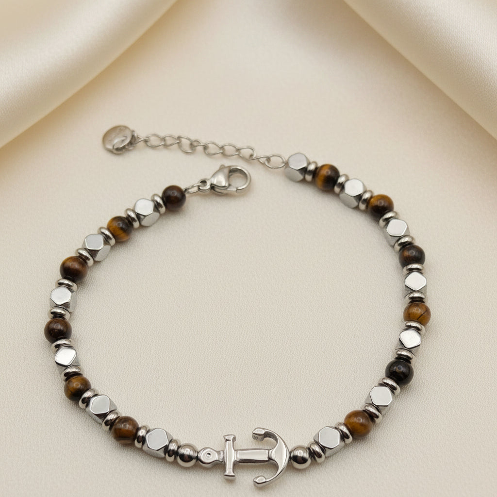 Bracciale ancora marrone