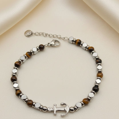Bracciale ancora marrone