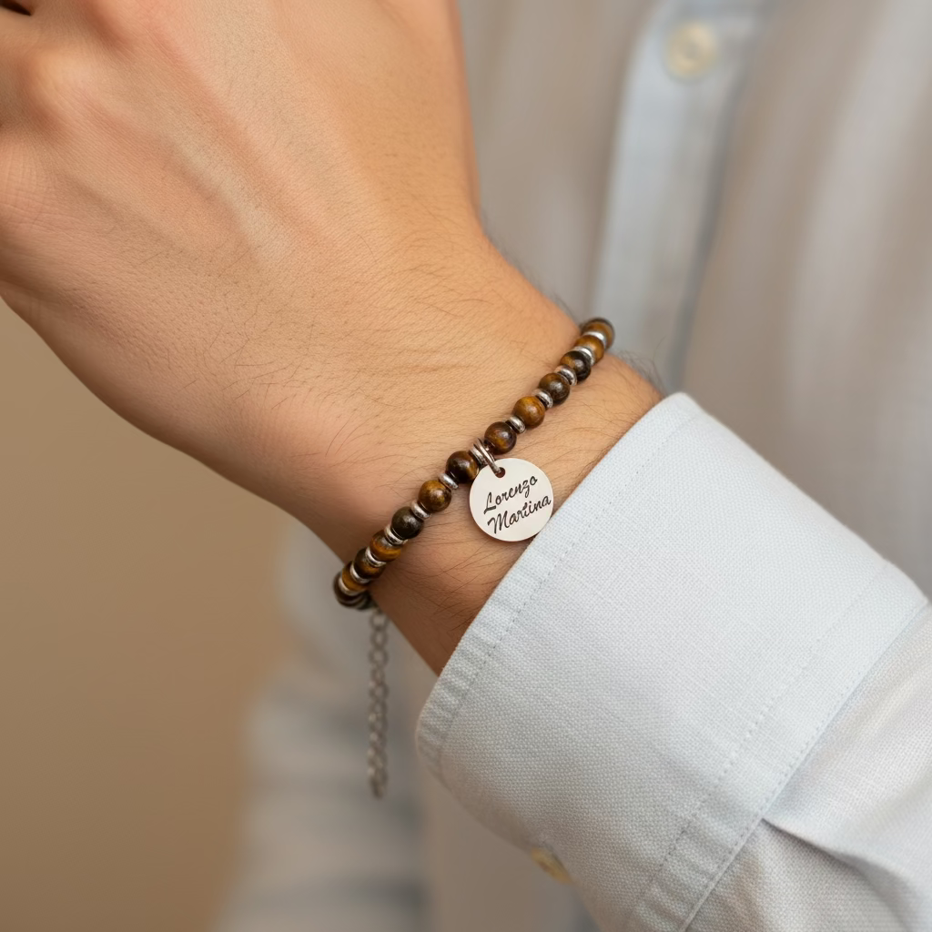 Bracciale pietre marroni PERSONALIZZABILE