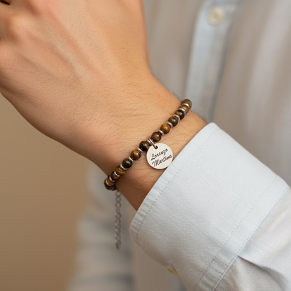 Bracciale pietre marroni PERSONALIZZABILE
